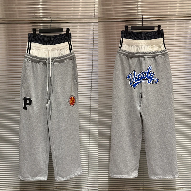 

2026 Новые американские брюки High Street Fake из трех частей, мужские уличные брюки с указателем протокола