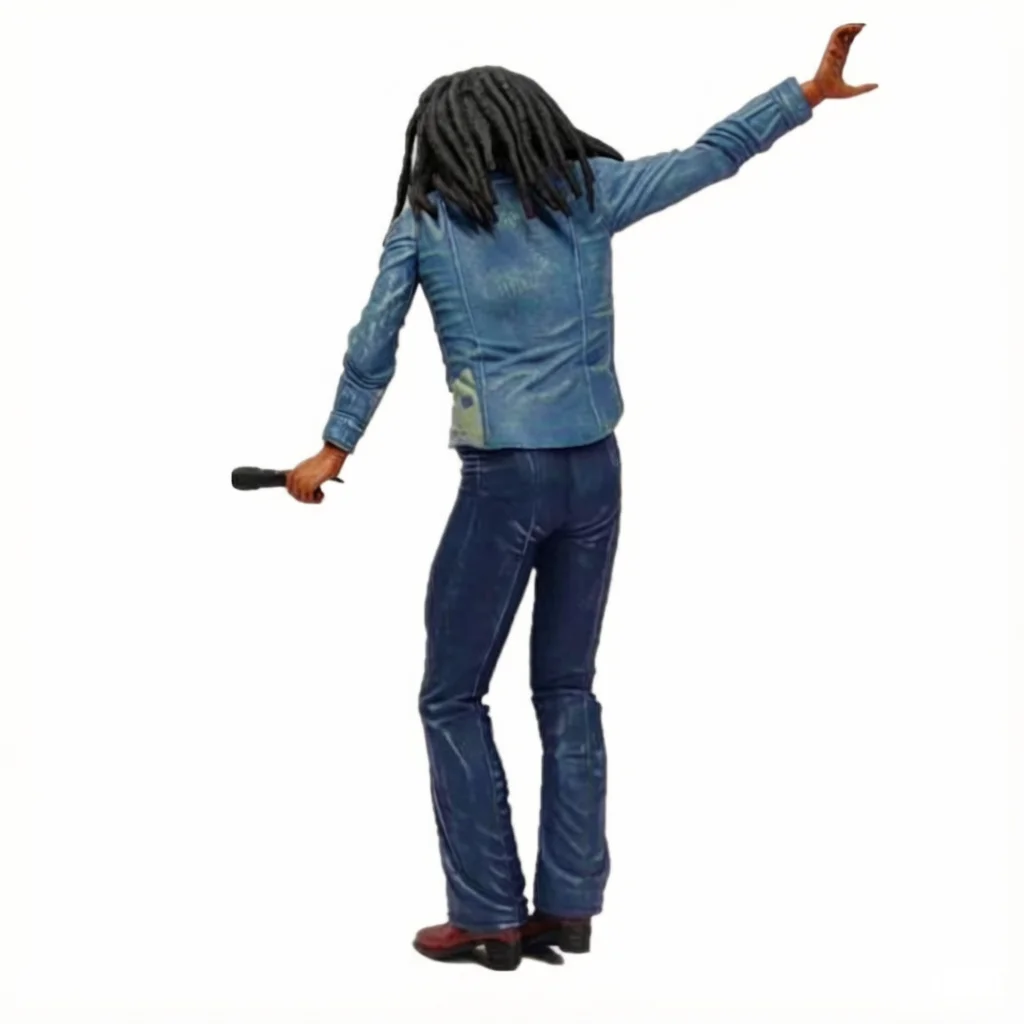 Retro Reggae Singer Statue with Guitar Rasta Musician Figurine Resin Home Decor Living Room Bookshelf Ornament Music Lover Gift