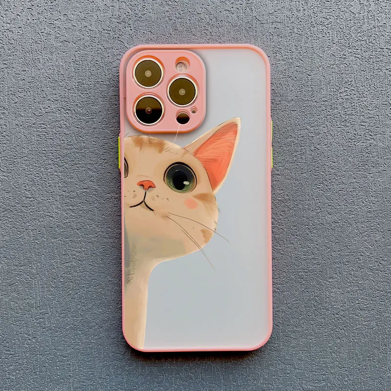 Freche Kätzchen Lustige Katzen-Kunst Handyhülle für iPhone 16 11 12 13 14 17 Pro Max 15 14 16 Plus X XR XS Stoßfeste Rückabdeckung Schutzhülle – Detail 3