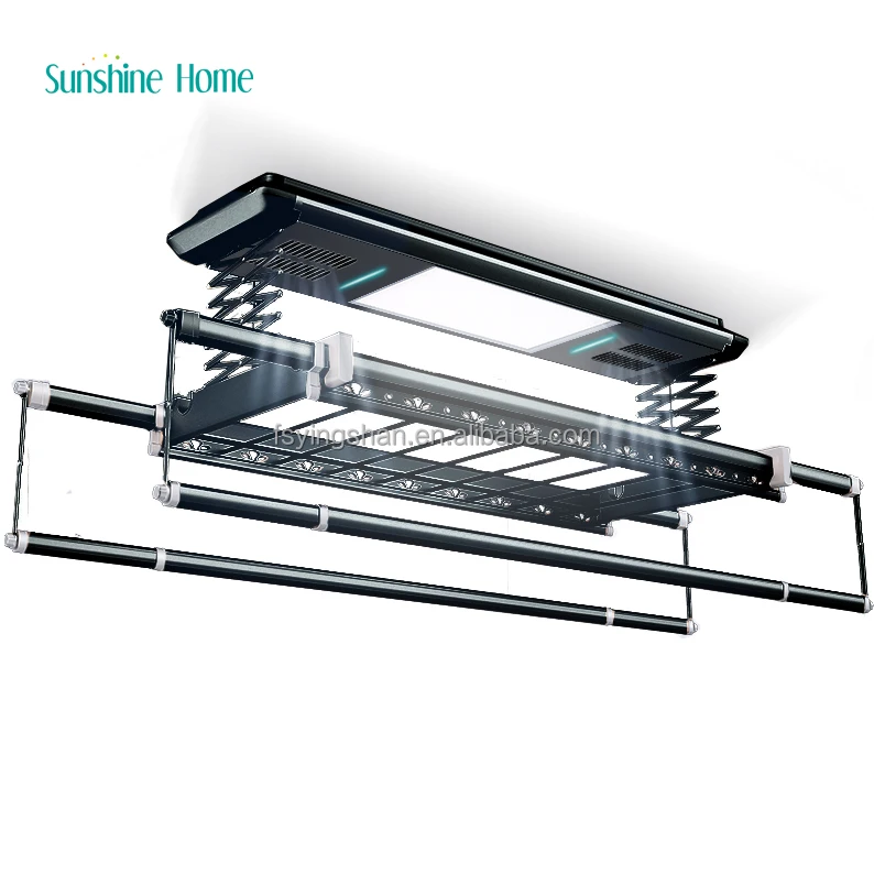 YG-1709FC Smart Adjustable Electric Ceiling Mount Heated Garment Drying Rack With UV Sterilization