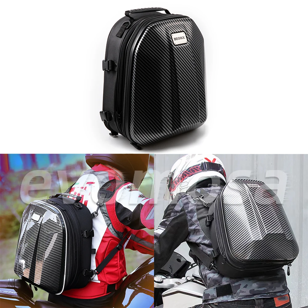 Motorcycle Hard-shell Multi-functional Rear Tail Bag Shoulder Bag For Motorcycle Riders Waterproof Anti-theft Helmet Bag