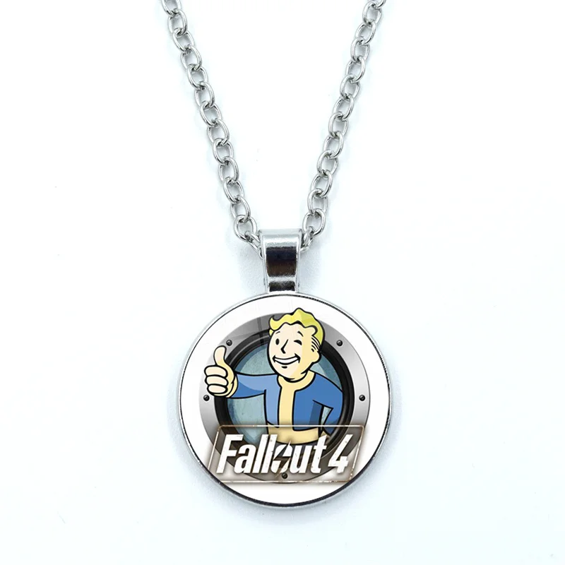 Vault-Tec 111 Vault boy Creative Game Funart Glass Dome Cabochon Pendant Fashion Crystal Jewelry