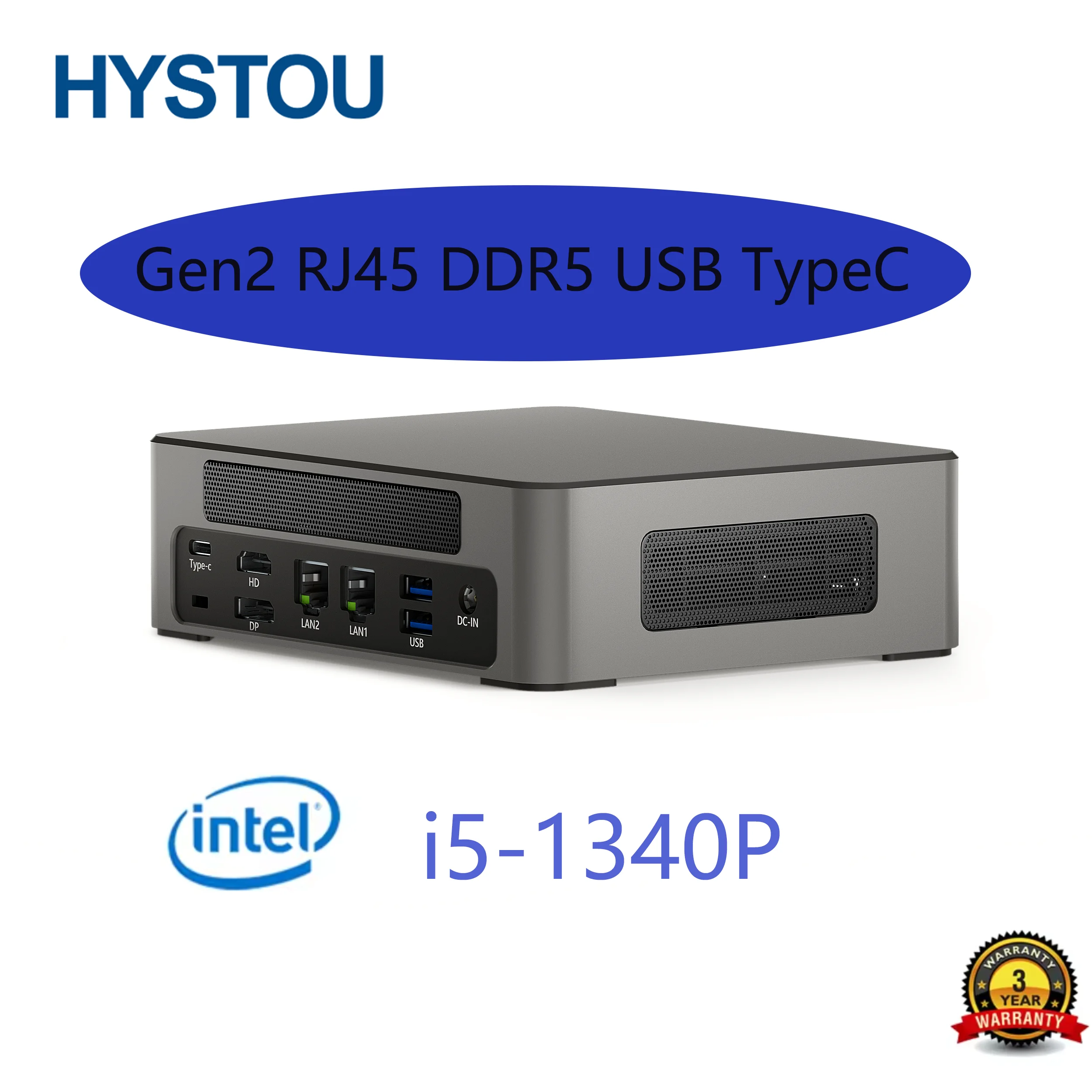 

HYSTOU заводской настольный мини-ПК Core i5-1340P Gen2 RJ45 DDR5 USB TypeC DP HDMI Win10\Win11\Linux (Ubuntu\Debain\Vmware Esxi