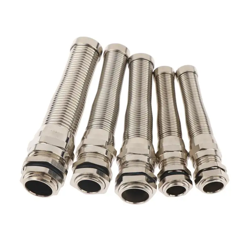 Electrical Cable Gland Waterproof Strain Relief Anti Bending Nickel Plated Brass for Solar Power System Wiring