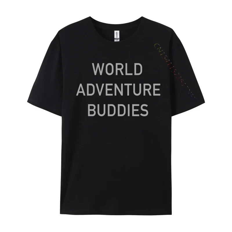 

World Adventure Buddies Traveler Couple Cool Traveling Street Men Company Funny Tops Shirts Fall Combed Cotton T Shirts