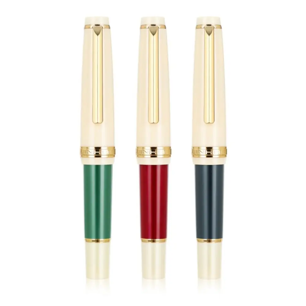 

Luxury Portable Mini Fountain Pen Acrylic Extra Fine Nib Pocket Writing Pen Gold Trim EF F Nibs Ink Pens Stationery