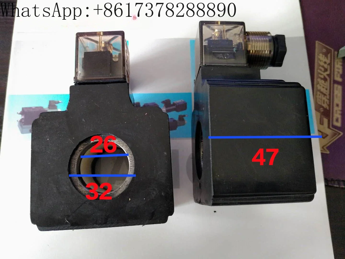 Hydraulic solenoid valve coil MFJ10/J12-54Y inner hole 26 height 47 2-pin/tripod square AC220VAC11