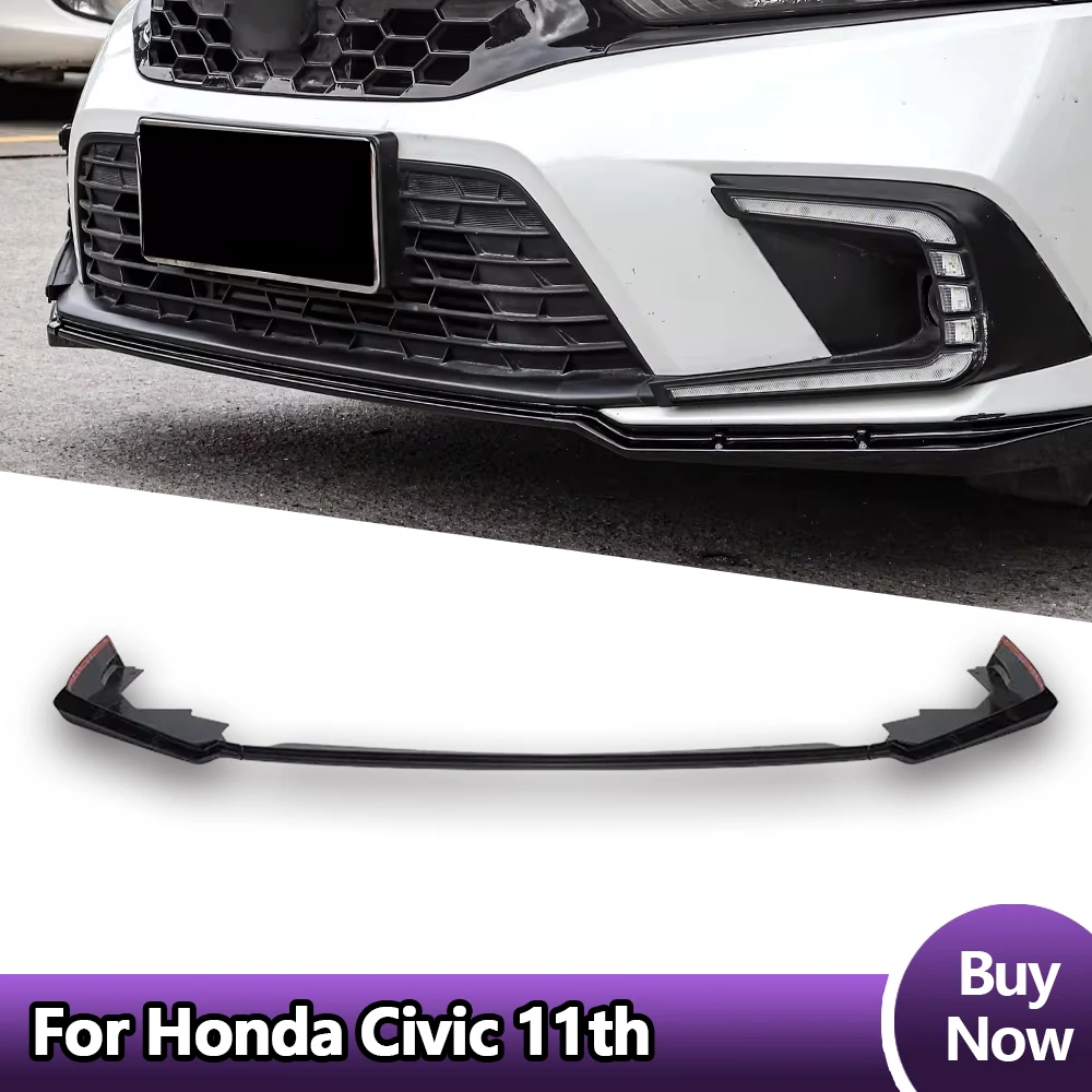 

Front Bumper Lip Carbon Fiber Mugen Style Diffuser For Honda Civic 11th Gen 2022 2023 Car Accessories Body Kit