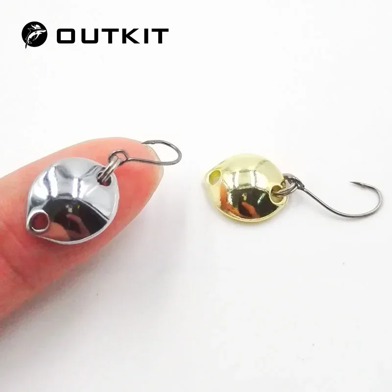 OUTKIT 1 sztuk wysokiej jakości 1.4cm 1.8g Mini łyżka przynęta twarda przynęta Spinnerbait Isca sztuczne Pesca woblery wędkarstwo muchowe