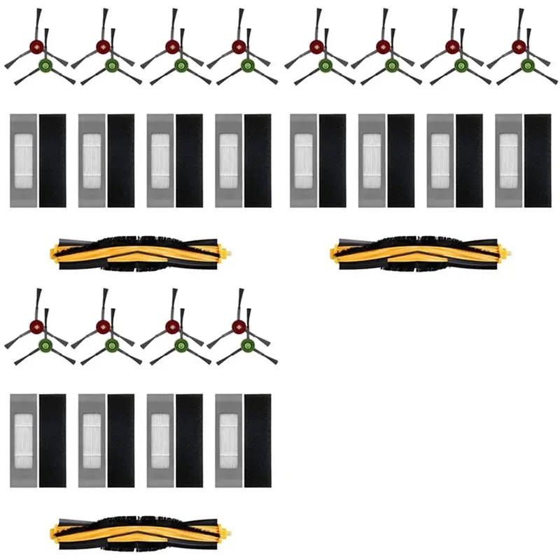 

【HAPPY】3 комплекта основных и боковых щеток, HEPA-фильтры для Ecovacs DEEBOT OZMO N8 N8 + N8 PRO N8 PRO +, набор аксессуаров для пылесоса