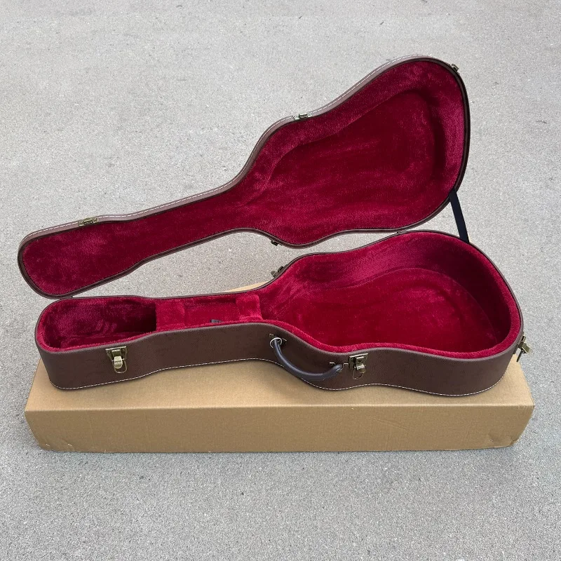 41-inch Hard Acoustic Guitar Case High-quality Vintage Brown Portable Durable Folk Guitar Box Musical Instrument Accessories - view 3