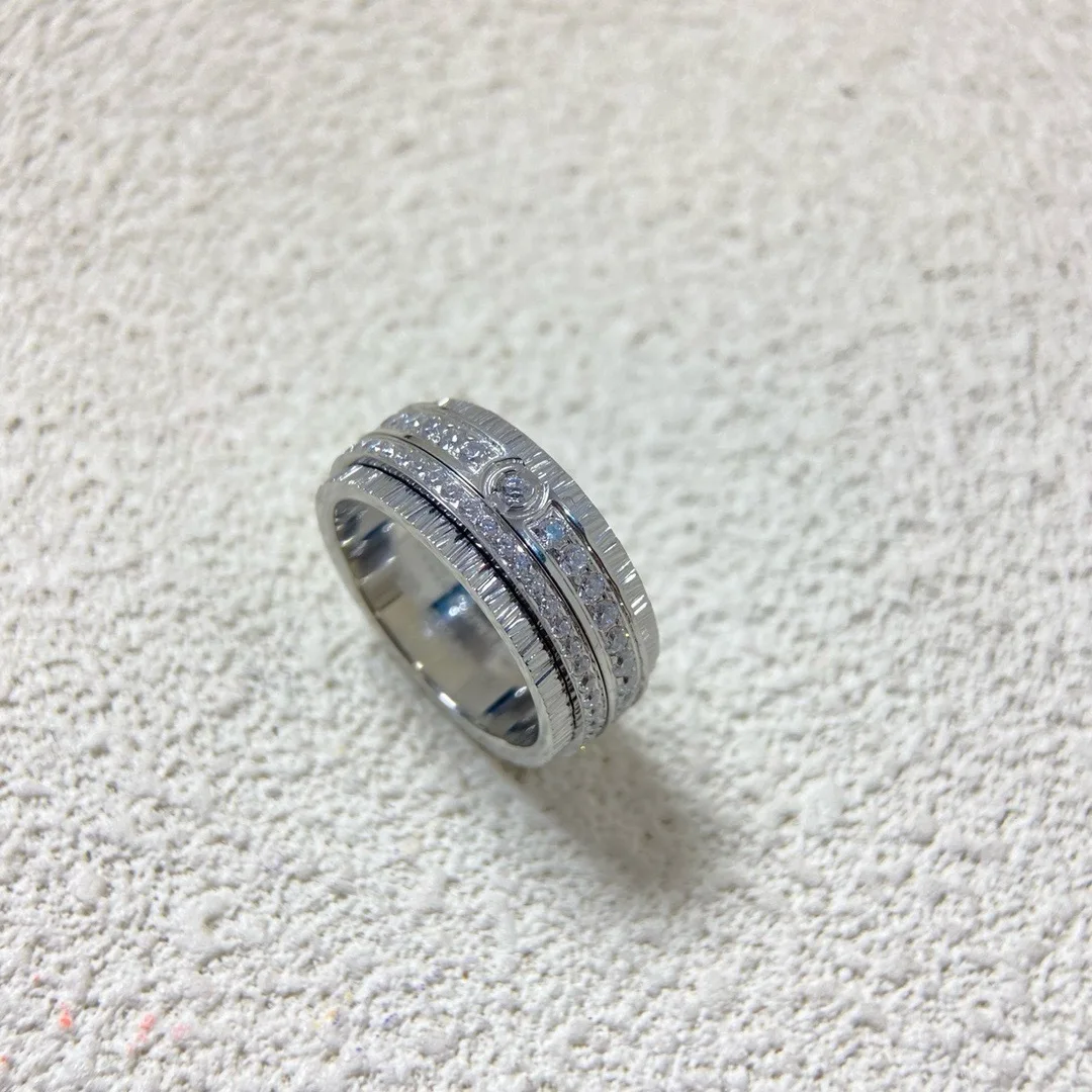New Style 925 Sterling Silver 18K Rose Gold Plated Spinner Ring For Lovers Women And Men Fine Jewelry