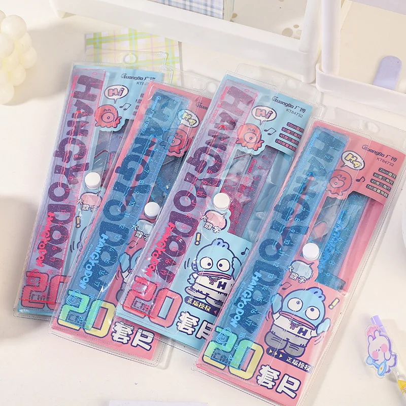 

8set/lot Sanrio Hangyodon Triangular Ruler Set Creative Drawing Tool Bookmark Promotional Stationery Gift School Supplies