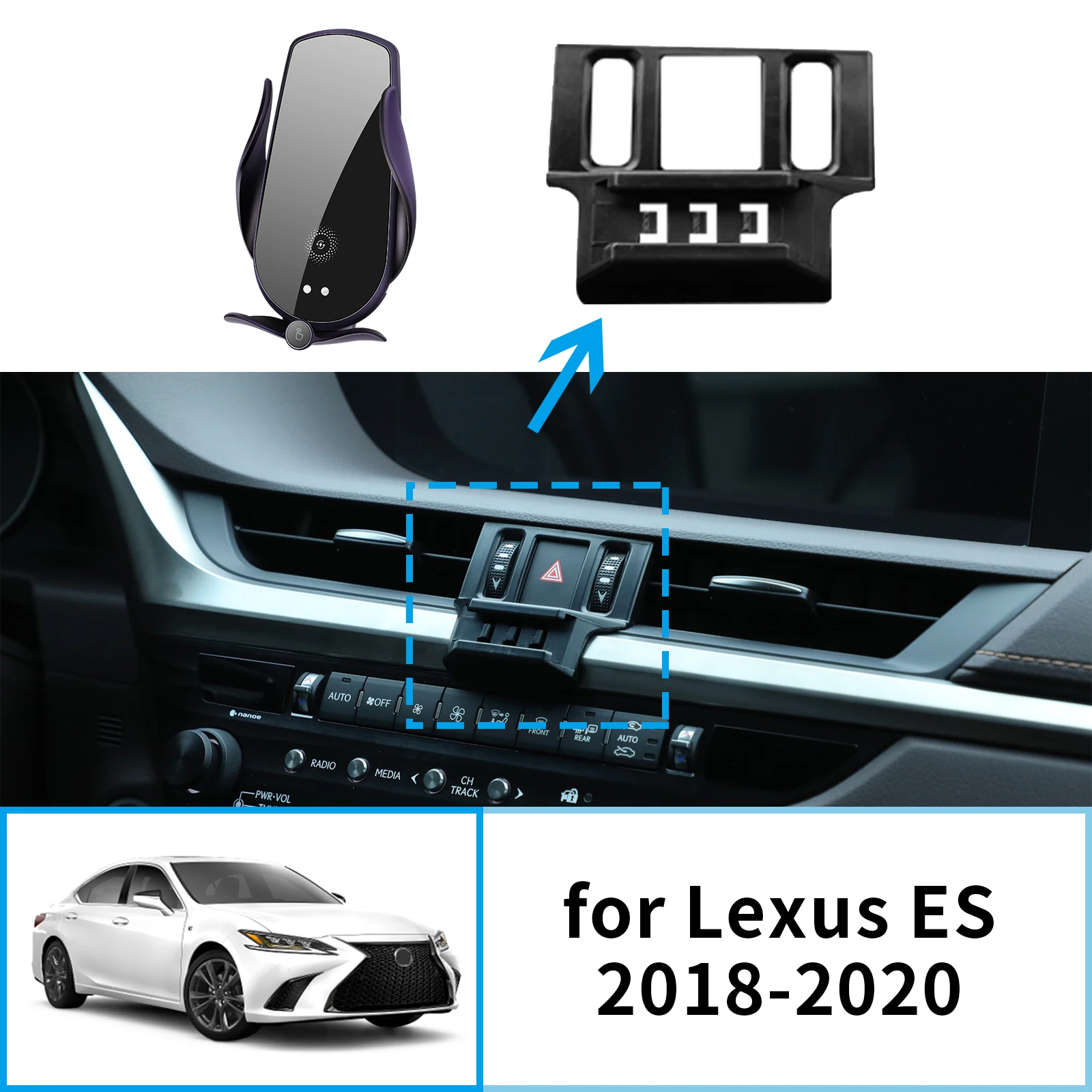 Car Mobile Phone Holder Fit for Lexus ES 200 300H 250 350 2018 2019 2020 GPS Bracket Navigation Stand Auto Accessories