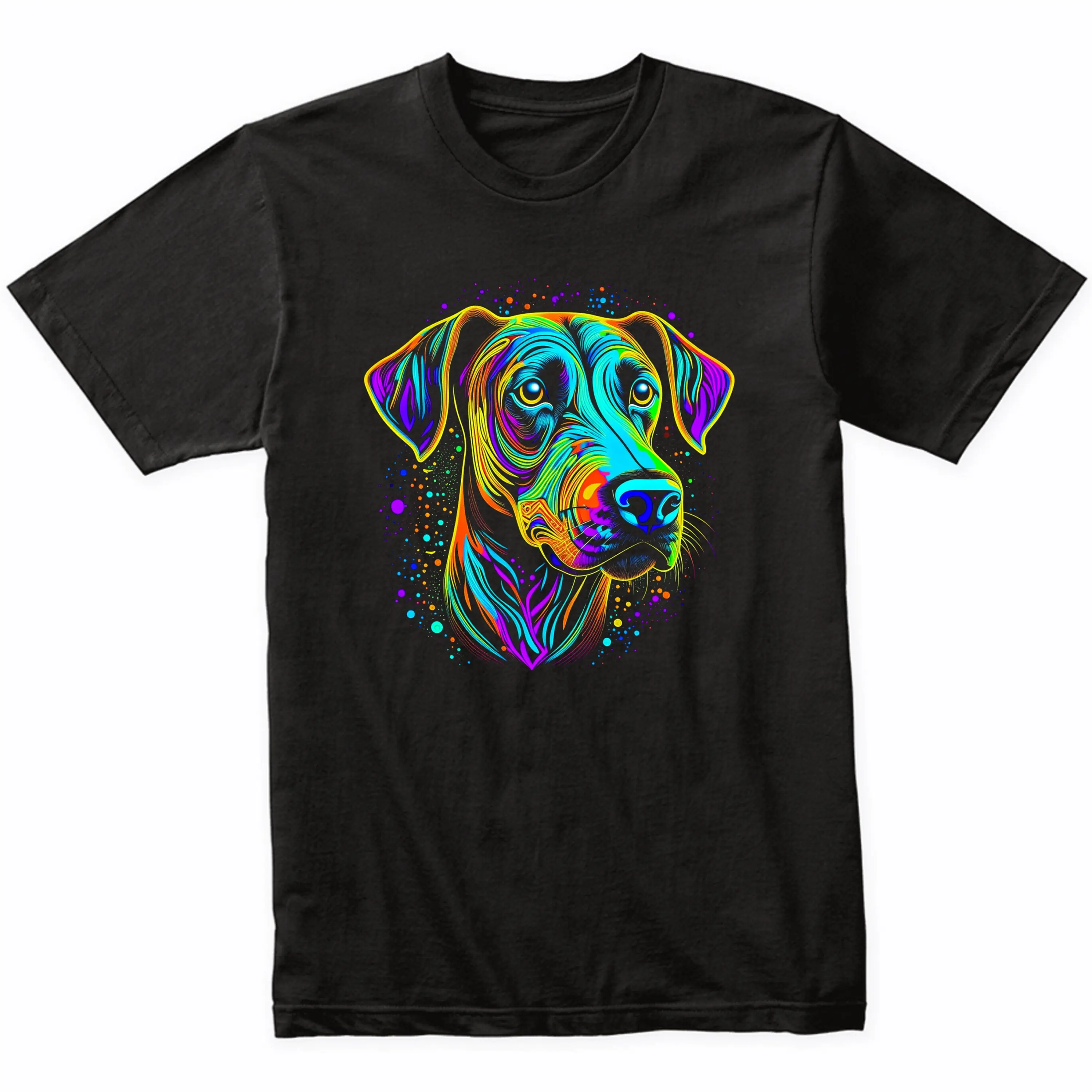 Rhodesian Ridgeback Psychedelic Art T Shirt Owner Colorful Watercolor Rainbow