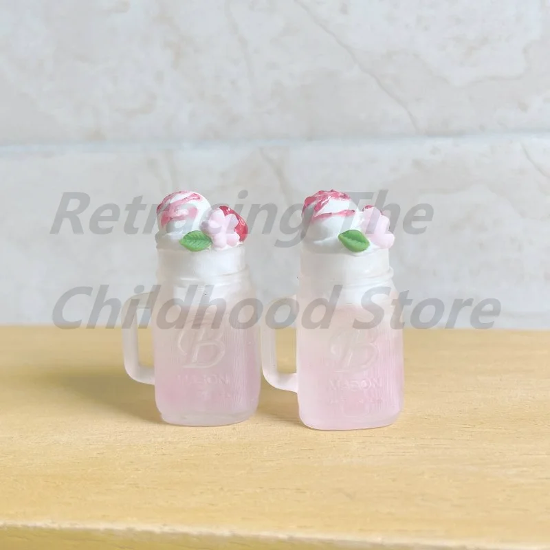 

1Pcs Miniature Dollhouse Ice Cream Simulation Ice Drink Model Toy For Doll Accessories Dessert Shop Decoration Kids Gift