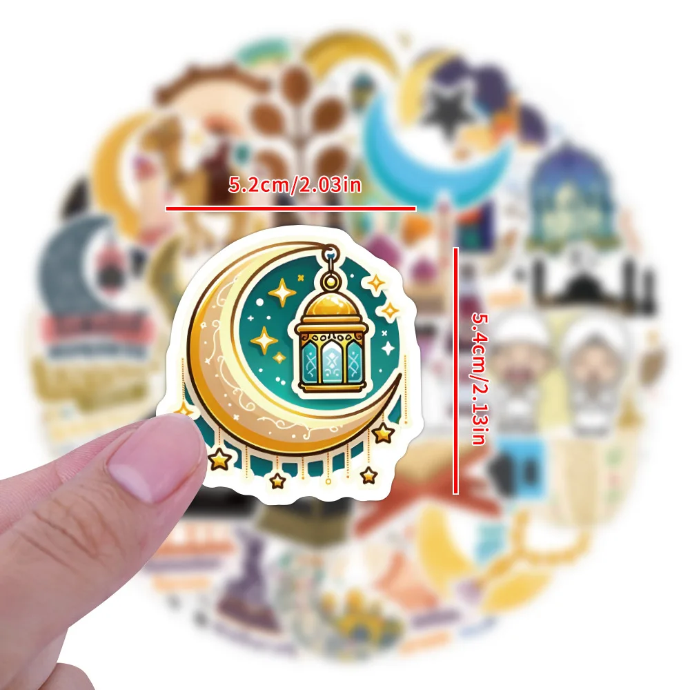 124PCS Ramadan Sticker Pack 2024 Decorative Stickers DIY Phone Case Skateboard water cup luggage Toys