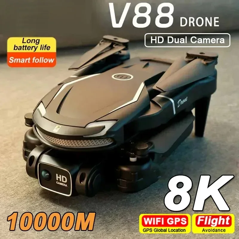 Mini New V88 Drone 8K Professional HD Aerial Photography 5G GPS Remote Control Aircraft HD Dual Camera Quadcopter Toy UAV