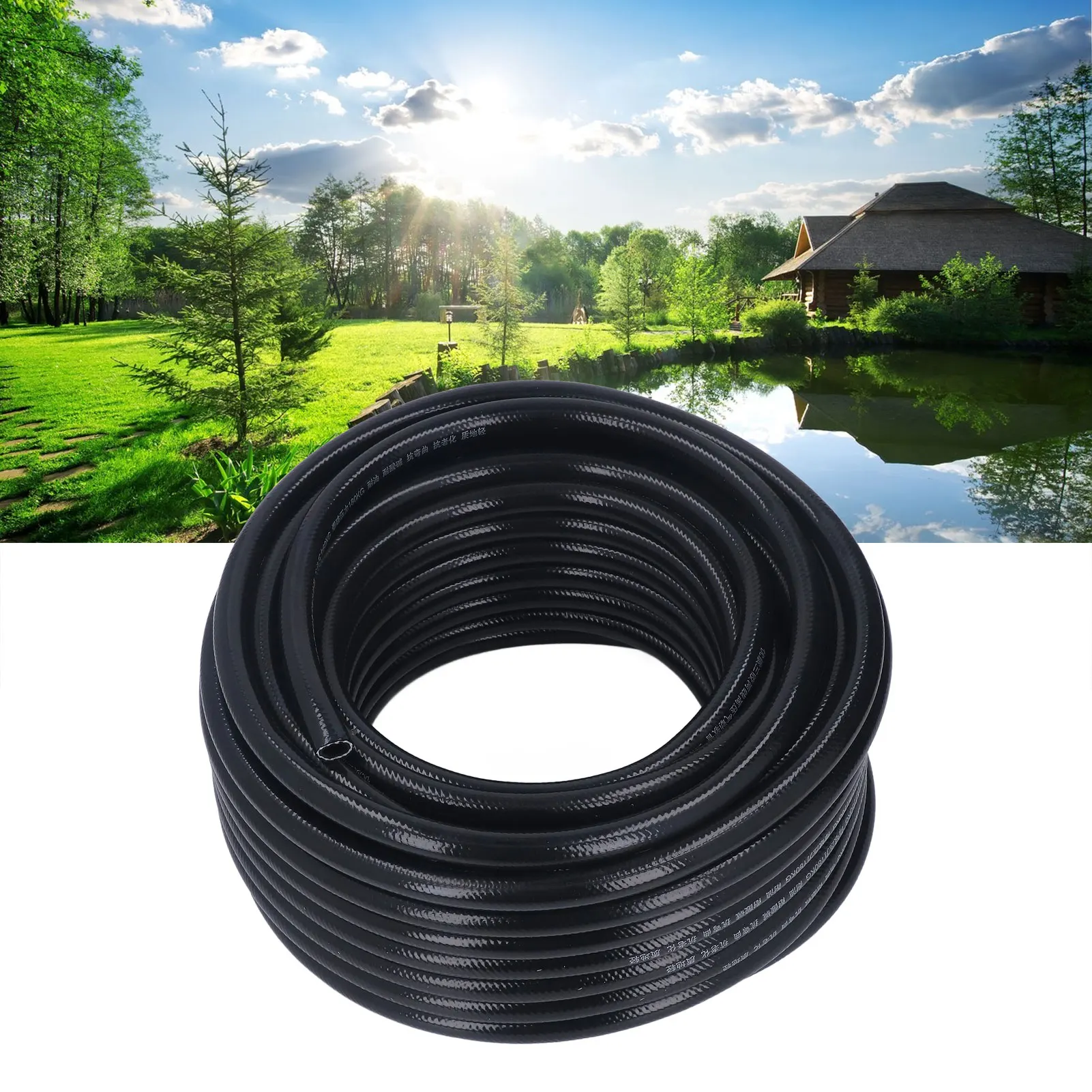 100 Feet 3/8 Inch Pond Aerator Hose Kit Water Lake Aeration Hose with Barb Fitting and Clamps