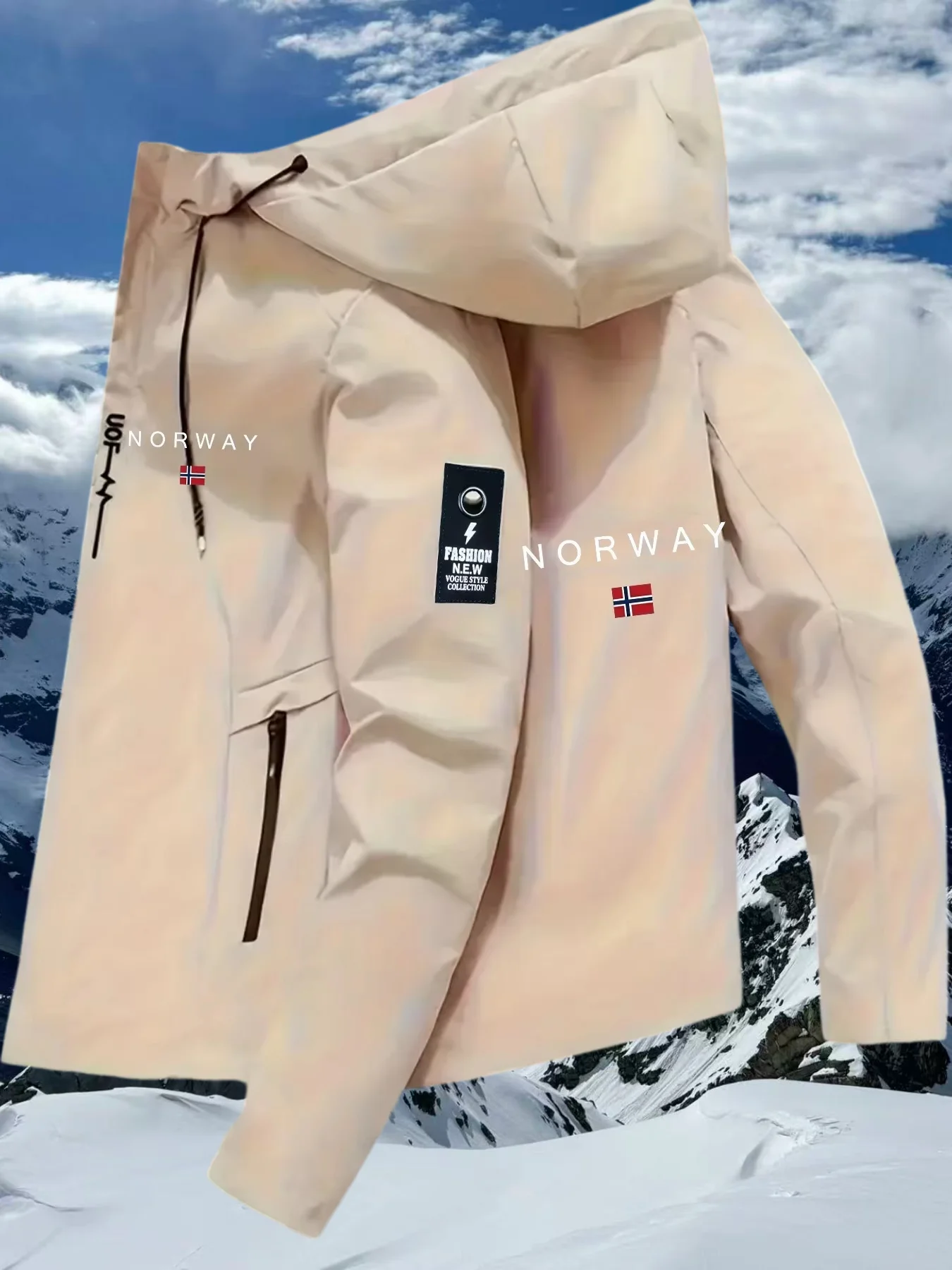 High quality men's new trendy brand outdoor adventure windproof hooded jacket fashionable autumn daily street walking zipper top