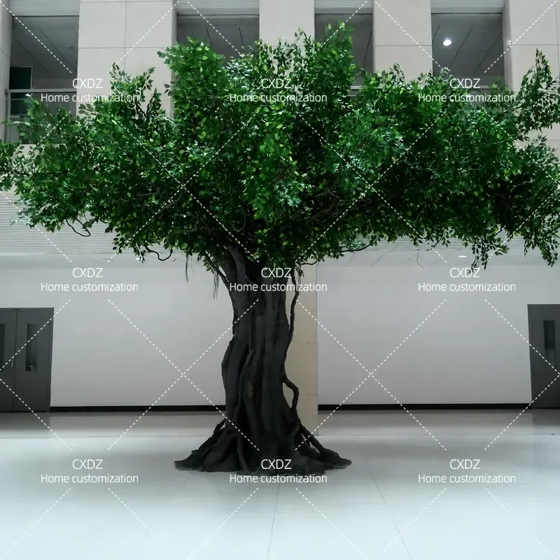 Large Simulated Banyan Tree Artificial Indoor Decoration Fake Landscaping for Hotel Restaurant Wedding Fiberglass Custom Big
