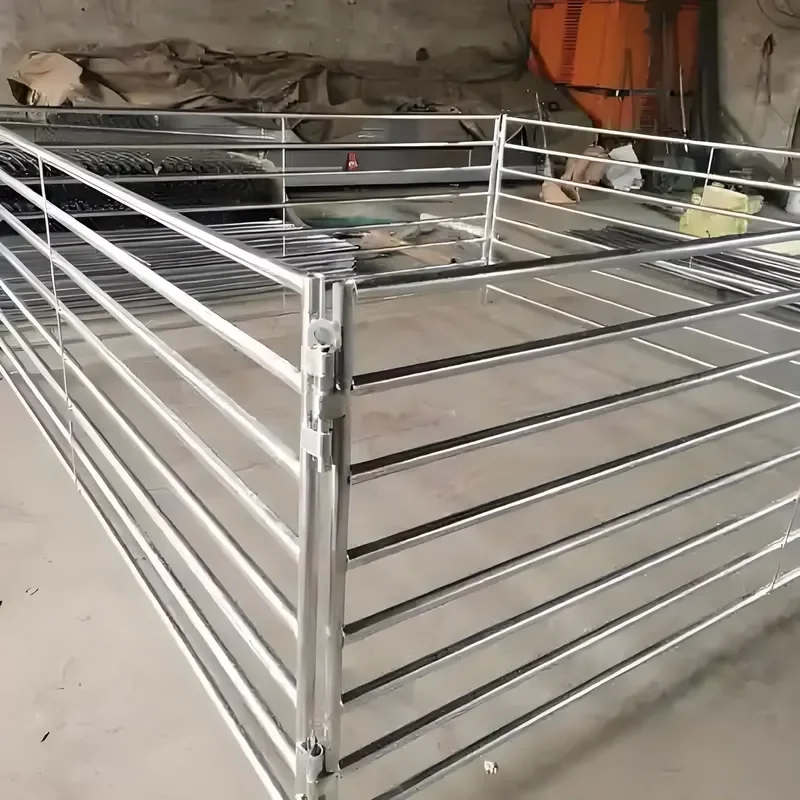 6 Feet High Corral Panel for Cattle Livestock Metal Frame with Galvanized Finish Zinc Surface Heat Treated Wood Farm Yard