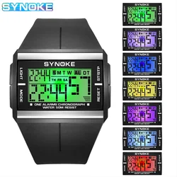 SYNOKE Outdoor Military Digital Watch For Men Fashion Retro Watch Sports Waterproof Men Watch Multifunctional Luminous Lights