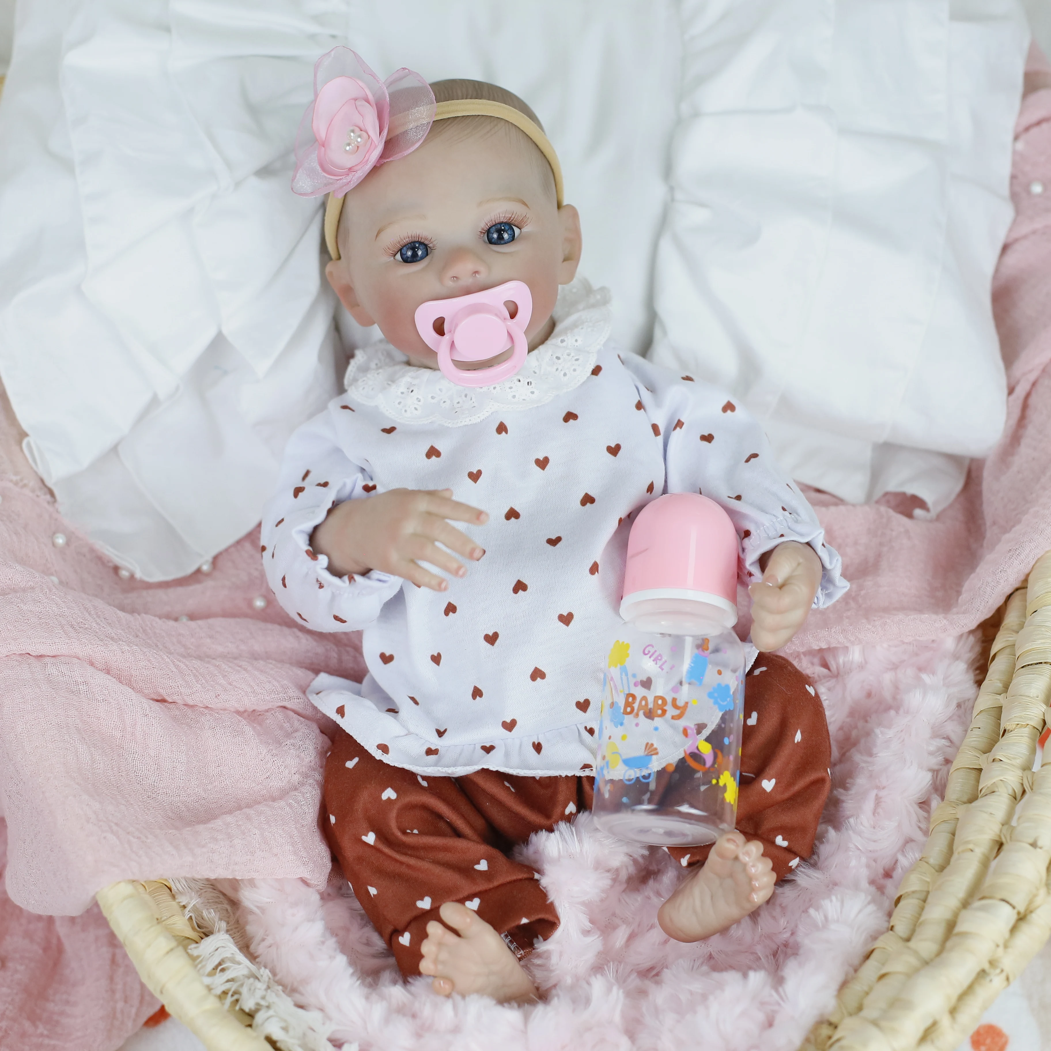 18 pollici Baby Doll Reborn Like Real Full Body Silicone Alive Girl Ya finito Realistico dipinto Bambino Neonato Bambola Giocattolo Regali