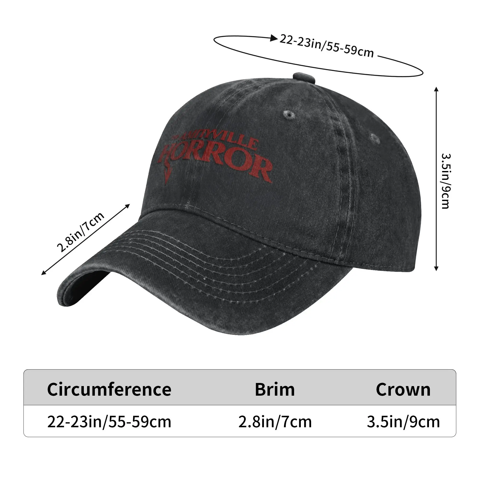 Men Women The Amityville Horror Movie Print Hats Casual Distressed Denim  Baseball Cap Adjustable