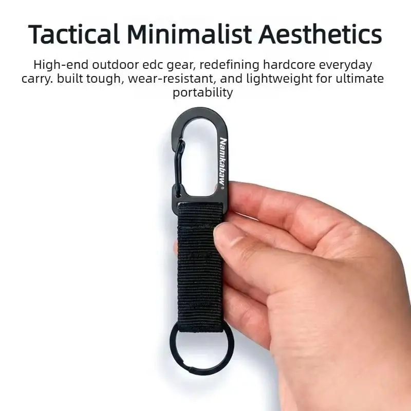 Image of Mini-Größe Gurtband-Federhaken Karabiner Schnellverschluss Schlüsselring für Schlüsselorganizer Outdoor-Wandern EDC-Ausrüstung