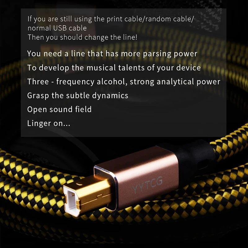 OCC USB 2.0 Кабель Посеребренный ЦАП Аудио A-B Alpha Высококачественный USB-порт Квадратный цифровой компьютер Звуковая карта Микшер USB-кабель для передачи данных