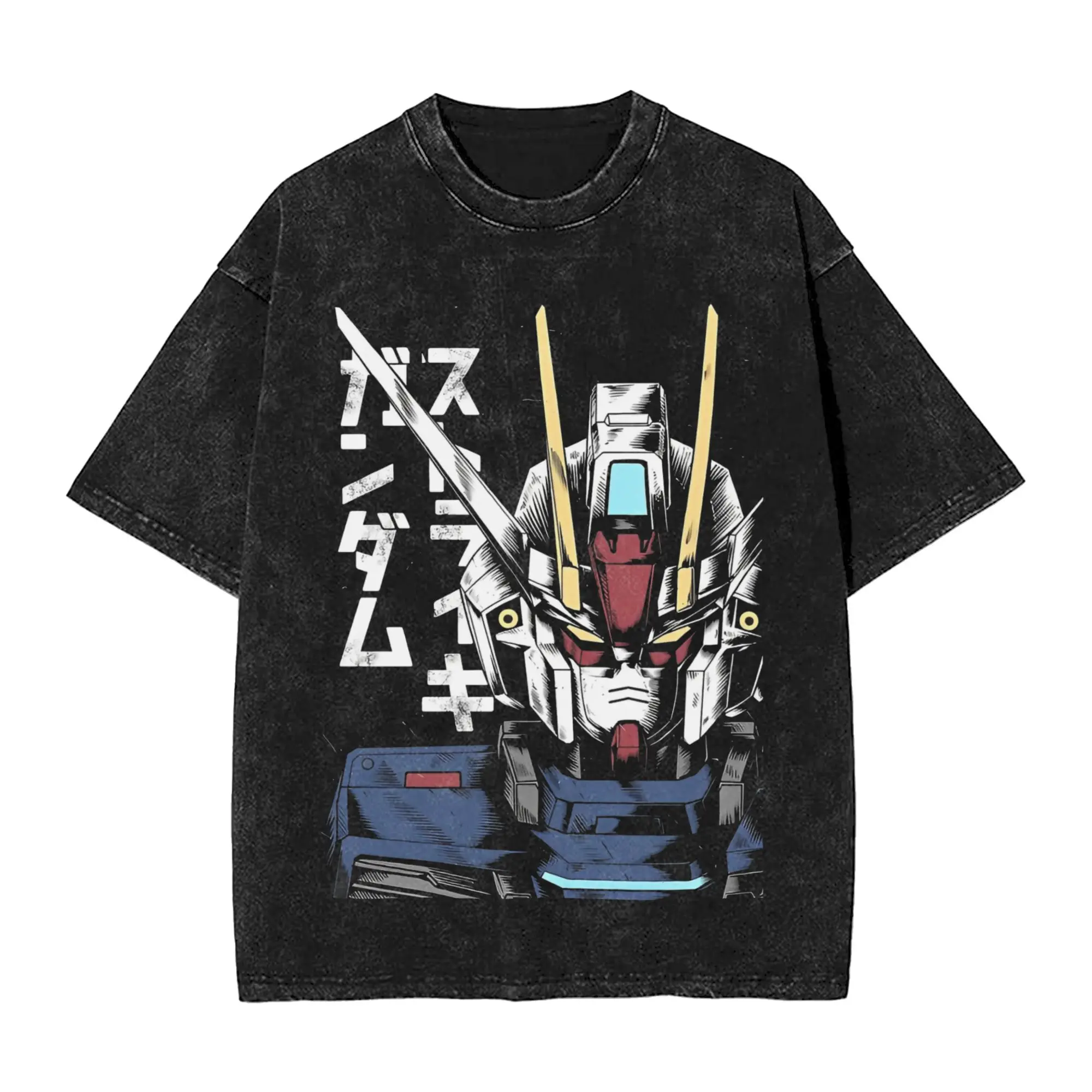 

МОБИЛЬНЫЙ костюм GUNDAMs Manga, аниме, стираная футболка, уличная модная футболка в стиле хип-хоп, футболки для мужчин и женщин, хлопок