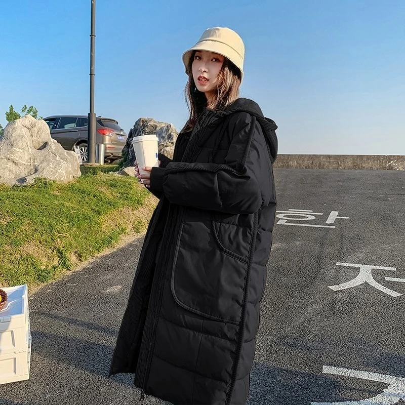 معطف شتوي مبطن بالقطن سميك ودافئ للنساء 2025 وصل حديثًا فضفاض متوسط الطول مثل سترة مقاس كبير ملابس خارجية مريحة #3