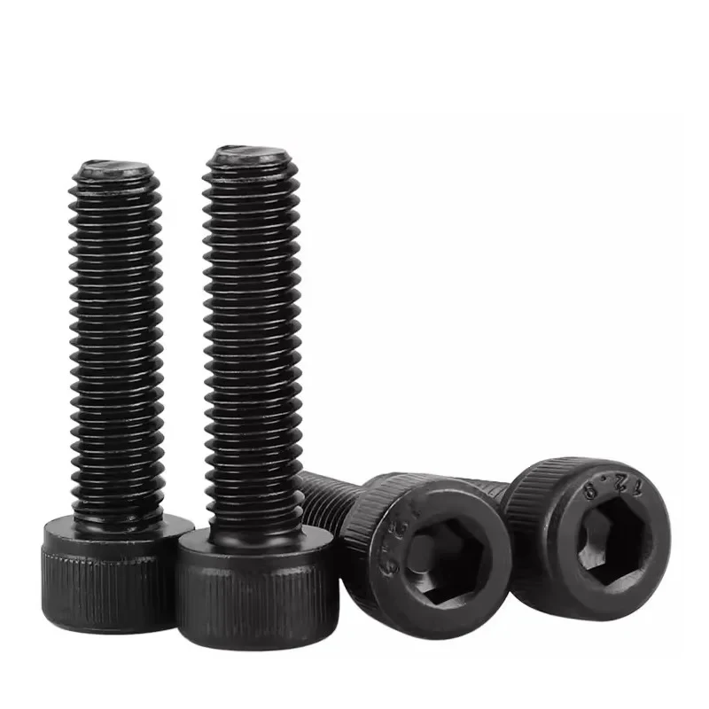 M6 M8 M10 Grade 12.9 Full Thread Hex Socket Cap Screws / DIN912 High Strength Allen Bolts Black Oxide Finish