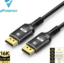 Cable DisplayPort de 16K DP 2,1, 8K, 80gbps, DP a DP 16K @ 30Hz, 8K @ 60Hz, 120Hz, para ordenador portátil, TV, Xbox, proyector, Monitor de juegos