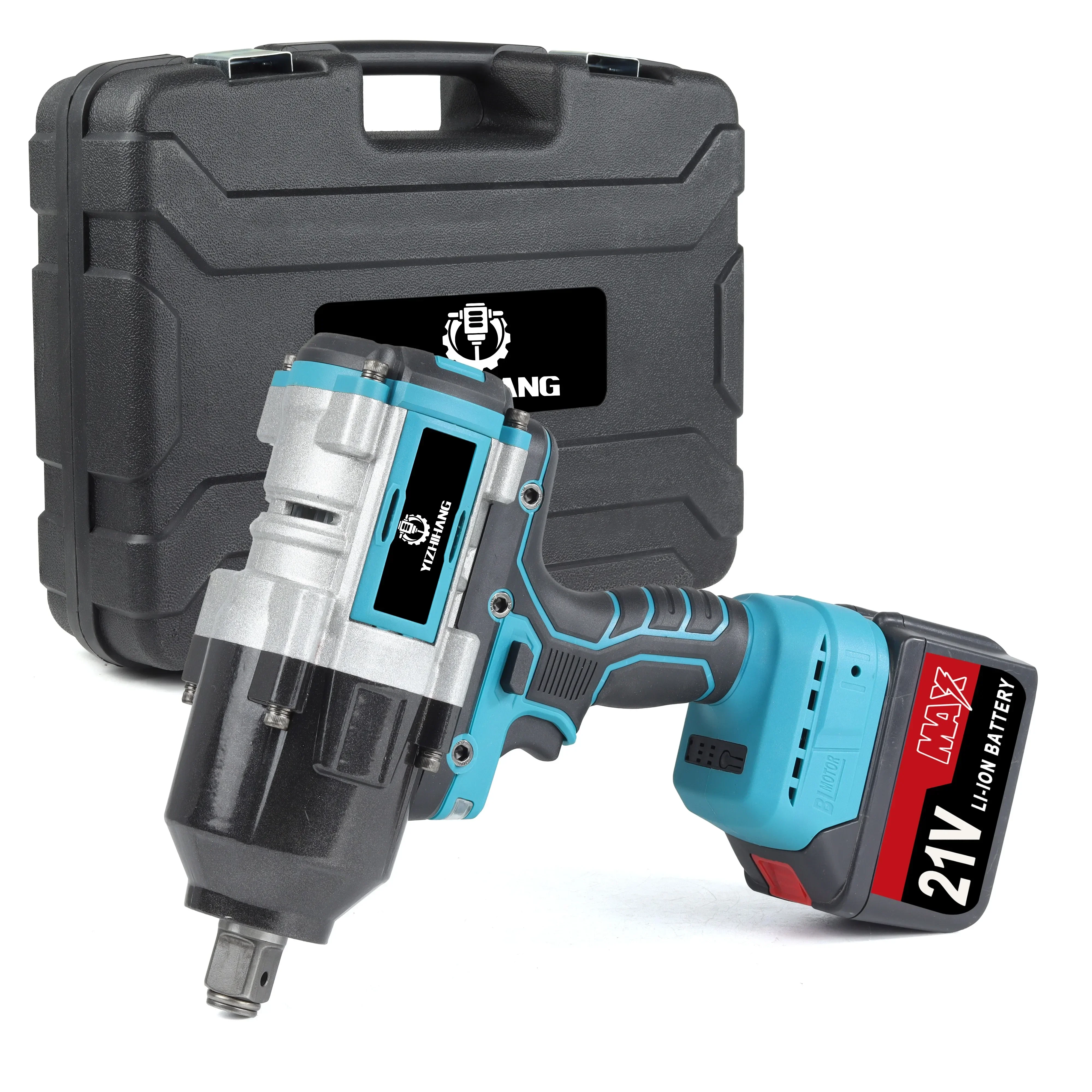 1800N.M Torque Brushless Electric Impact Wrench with 21V Lithium Battery 1/2\