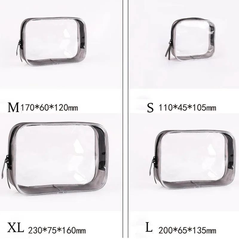 Transparent Cosmetic Bag PVC Women Zipper Clear Makeup Bags Beauty Case Travel Make Up Organizer Storage Bath Toiletry Wash Bag