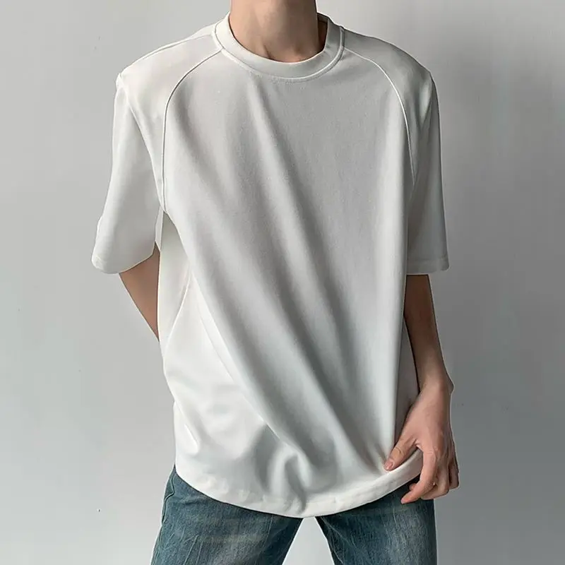 Men's Summer Loose Padded Shoulder Short Sleeve T-shirt Men's Tee