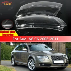 For Audi A6 C6 2006-2011 Left or Right Transparent Headlight Lens Headlamp Lampshade Cover Lens Light Protection Shell