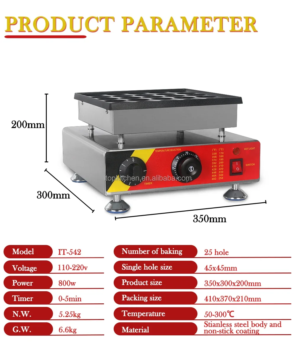 25 Pcs Poffertjes Grill muffin waffle machine commercial pancake maker pan cake machine Dorayaki dutch  waffle cake machine