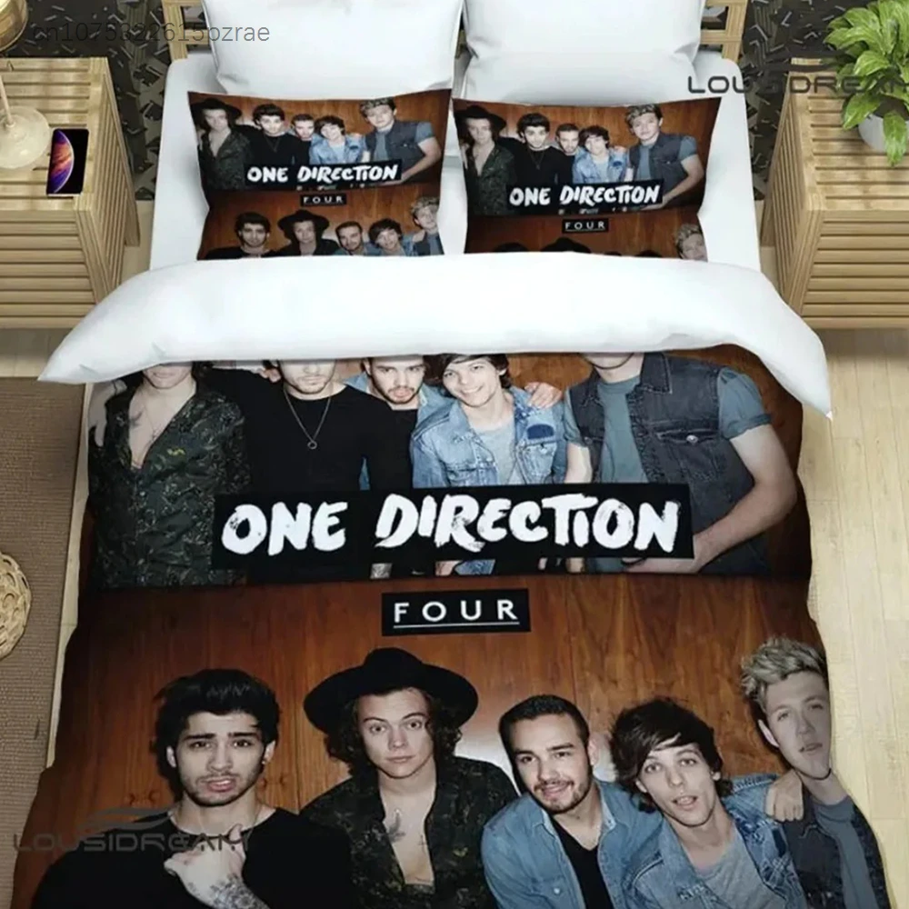 One Direction Rock Band Bedding Set For Bedroom Soft Modern Bedspreads Comefortable Kids Duvet Cover Quilt Cover And Pillowcase 4
