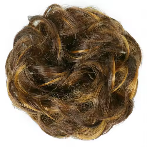 Azqueen Synthetic Messy Bun Chignon Donut Gary Brown Color Hair Bun Pad Elastic Hair Rope Rubber Band Hair Extensions - Image 34