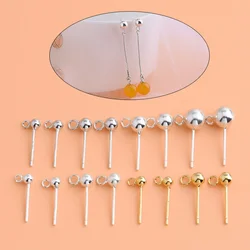 5 Pairs of S925 sterling silver gold-plated open ring earrings handmade DIY material jewelry accessories