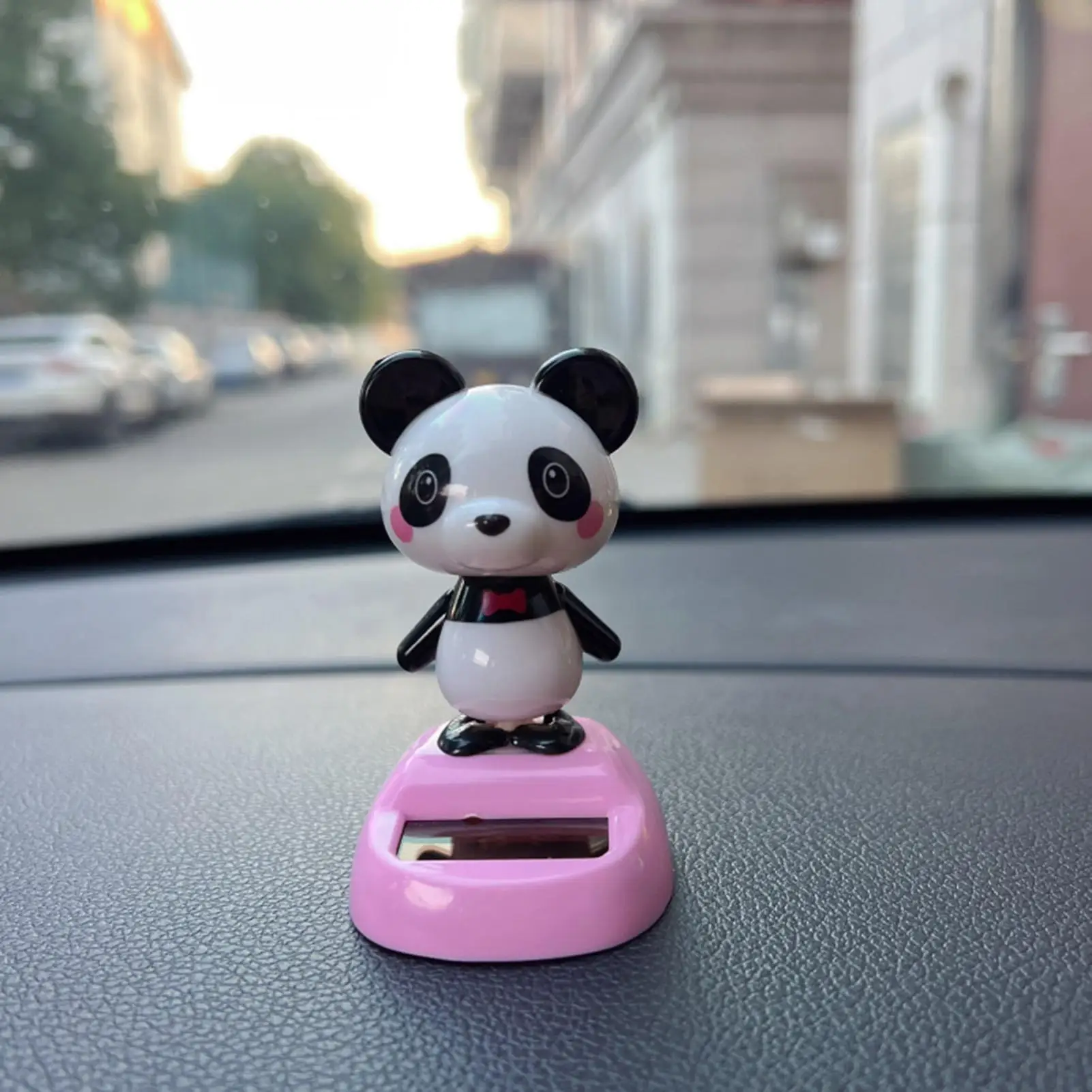 Car Dashboard Decorations Solar Swinging Panda Figures Cute Car Dash Decorations for Truck SUV Tractor Automobile Home Bookshelf