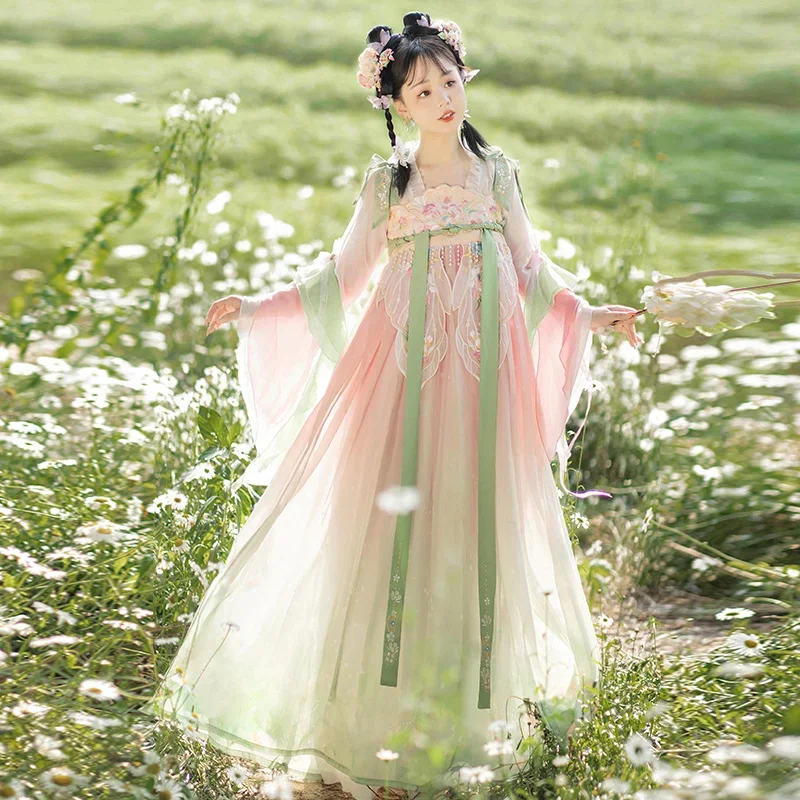 Chinese Traditional Hanfu Costume Woman Ancient Han Dynasty Dress Oriental Princess Dress Lady Elegance Tang Dynasty Dance Wear