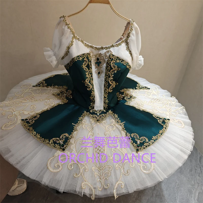 BT01681 Profissional Tamanho Personalizado Cor Personalizada Crianças Meninas Mulheres Adulto Trajes Tutu de Ballet Verde