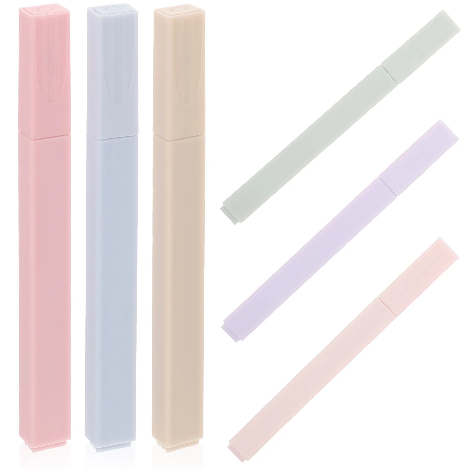

6PCS Highlighters ABS Pens Portable Markers Colorful Water Based Pigments Longlasting Rich Colors School Supplies Notebook