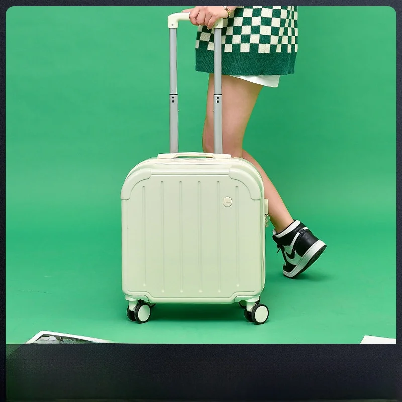 lightweight-silent-universal-wheel-luggage-travel-suitcase-for-women-18-inch-small-children-pull-rod-carry-on-password-box