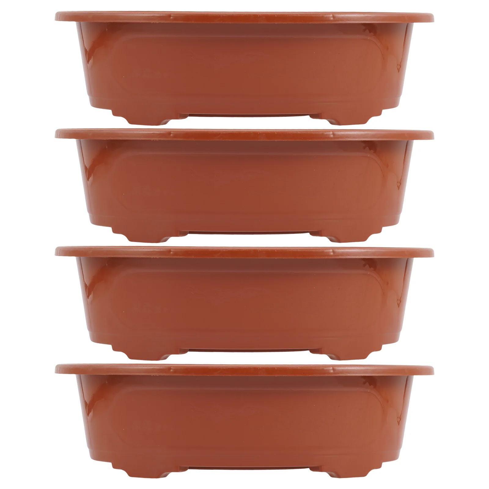 

4 Pcs Plastic Flower Pot Bonsai Tree Indoor Planter Pots Outdoor Flowerpots Planting Holder