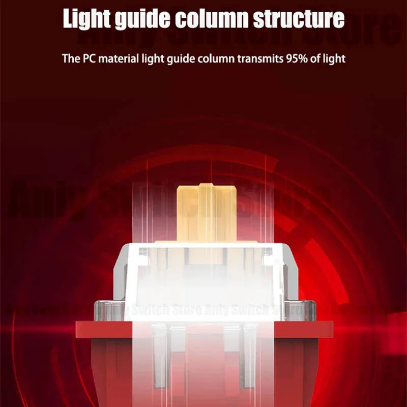 

Механические переключатели OUTEMU Red Sunset Magnetic Switch HIFI для киберспортивных клавиатур, RGB, заводская смазка, для кастомных игровых клавиатур